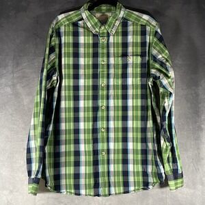 Narragansett Traders Mens Size XL Green Plaid Button Up Long Sleeve Shirt
